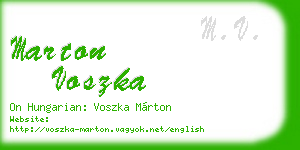 marton voszka business card